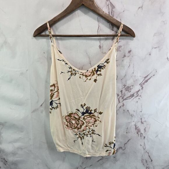 Anthropologie Top Womens Small Pink Floral Cami Tank Adjustable Blouse Bishop - Picture 5 of 10